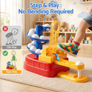 Keezi Kids Golf Toy Set with 20 Balls & 3 Adjustable Clubs, Foot Pedal Ball Launcher Portable Training Toy, Indoor Outdoor Backyard Sports Game for Ages 3-8