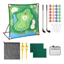 Keezi Kids Golf Chipping Game Set with Stand, 24 Sticky Balls, Adjustable Club & 2 Hitting Mats for Indoor Outdoor Ages 3-12 Play