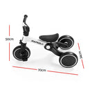 RIGO Tricycle Bike, Kids Bike with 3 wheels, Carbon Steel 70cm White