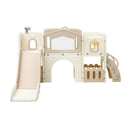 Keezi Kids Slide Set Toddler Indoor Playset With Drawing Board Beige