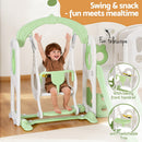 Keezi Kids Slide Swing Set Basketball Hoop Ring Football Outdoor Toys 140cm Green