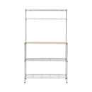 Artiss 4-Tier Metal Kitchen Rack Shelf Silver Storage Shelves Organizer Microwave Stand 90cmx151cm