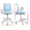 Keezi Kids Ergonomic Study Chair Adjustable w/ Wheels Footrest Blue