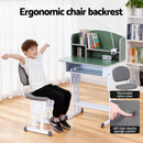 Keezi Kids Study Desk Chair Set Adjustable Ergonomic Table LED Lamp Green