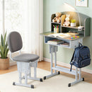 Keezi Kids Study Desk Chair Set Adjustable Ergonomic Table LED Lamp Green