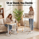 Artiss Adjustable Laptop Desk Mobile Bedside Table Hidden Storage Wood