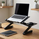 Artiss Laptop Stand Aluminium Computer Riser Foldable Lap Desk Bed Table Black