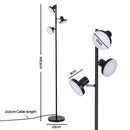 Artiss RGB Floor Lamp LED with 3 Swivel Lights Color Changing Lamp with Remote Stepless Dimmable