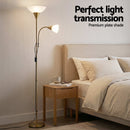 Artiss Gold Floor Lamp with Reading Light | Mother and Child Standing Lamp with 360 Flexible Gooseneck, Individual Switch & Plate Shade, E27 & E14 Bulb (Not Included) Home Living Room Office Reading