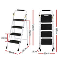 Giantz 4 Step Ladder Multi-Purpose Folding Steel Light Weight Platform