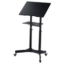 Artiss Mobile Lectern Stand, Adjustable Sit-to-Stand Presentation Podium w/ Wheels Black