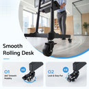 Artiss Mobile Lectern Stand, Adjustable Sit-to-Stand Presentation Podium w/ Wheels Black
