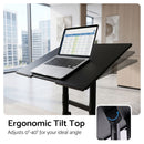 Artiss Mobile Lectern Stand, Adjustable Sit-to-Stand Presentation Podium w/ Wheels Black