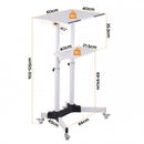 Artiss Mobile Lectern Stand, Adjustable Sit-to-Stand Presentation Podium w/ Wheels White