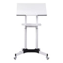 Artiss Mobile Lectern Stand, Adjustable Sit-to-Stand Presentation Podium w/ Wheels White