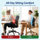 Artiss Ergonomic Lumbar Support Cushion for Office Chair and Car Memory Foam Lumbar Pillow for Back, Breathable Back Support Pillow with Adjustable Straps for Office Gaming Car Home