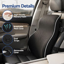 Artiss Ergonomic Lumbar Support Cushion for Office Chair and Car Memory Foam Lumbar Pillow for Back, Breathable Back Support Pillow with Adjustable Straps for Office Gaming Car Home