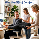 Artiss Ergonomic Lumbar Support Cushion for Office Chair and Car Memory Foam Lumbar Pillow for Back, Breathable Back Support Pillow with Adjustable Straps for Office Gaming Car Home