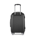 Wanderlite 24 Inch Luggage with TSA Lock Spinner Travel Suitcase Carry On Hard Shell Luggage Case Black