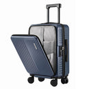 Wanderlite 20" Luggage Suitcase Front Pocket Travel Carry On Dual TSA Navy