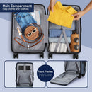 Wanderlite 20" Luggage Suitcase Front Pocket Travel Carry On Dual TSA Navy