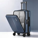 Wanderlite 20" Luggage Suitcase Front Pocket Travel Carry On Dual TSA Navy