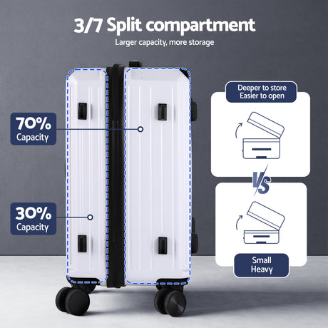 Wanderlite 2pcs Trunk Luggage Suitcase Travel Carry On TSA Lock 12