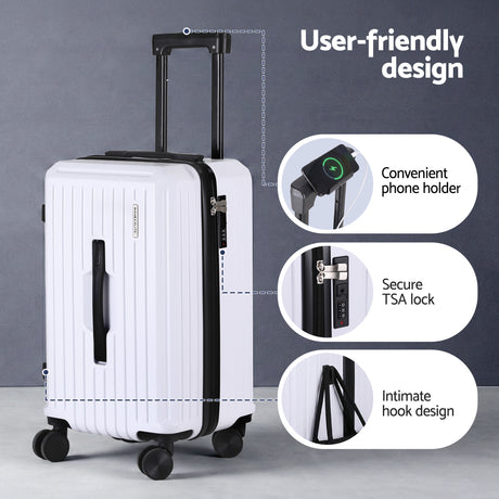 Wanderlite 2pcs Trunk Luggage Suitcase Travel Carry On TSA Lock 12
