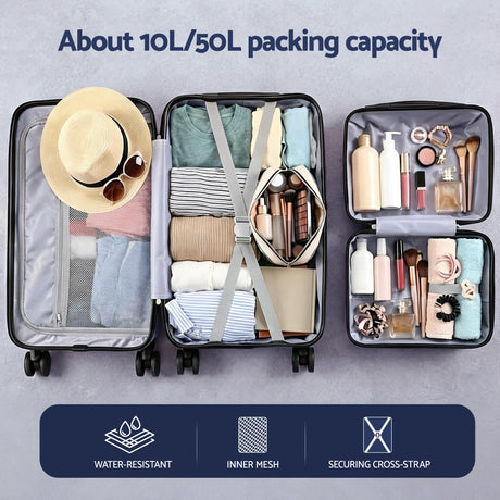 Wanderlite 2pcs Trunk Luggage Suitcase Travel Carry On TSA Lock 12