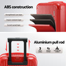 Wanderlite 28" Trunk Luggage Suitcase Travel 5 Wheels Type-C Port TSA Red