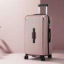 Wanderlite 28" Trunk Luggage Suitcase Travel 5 Wheels Type-C Port TSA Rose Gold