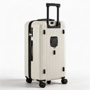 Wanderlite 28" Trunk Luggage Suitcase Travel 5 Wheels Type-C Port TSA Smoky White