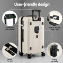 Wanderlite 28" Trunk Luggage Suitcase Travel 5 Wheels Type-C Port TSA Smoky White