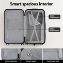 Wanderlite 28" Trunk Luggage Suitcase Travel 5 Wheels Type-C Port TSA Smoky White