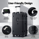 Wanderlite 32" Trunk Luggage Suitcase Travel 5 Wheels Type-C Port TSA Black