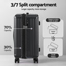Wanderlite 20" Trunk Luggage Suitcase Travel Carry On TSA Lock Black