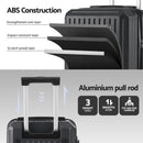 Wanderlite 20" Trunk Luggage Suitcase Travel Carry On TSA Lock Black