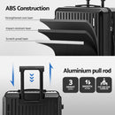 Wanderlite 4pcs Trunk Luggage Suitcase Set Travel Carry On TSA Lock Black