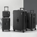 Wanderlite 4pcs Trunk Luggage Suitcase Set Travel Carry On TSA Lock Black