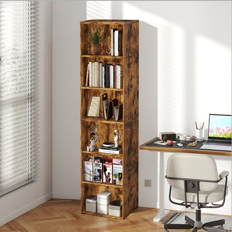 Levede BookShelf Storage Shelves 6 Tier Bookcase Display Unit Organizer Cabinet-2050056761150410758