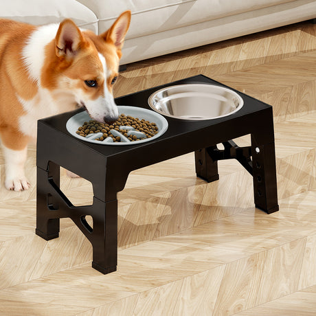 PaWz Elevated Dog Bowls 2 Stainless Steel Bowls and 1 Slow Feeder Bowl-2006732715726082054