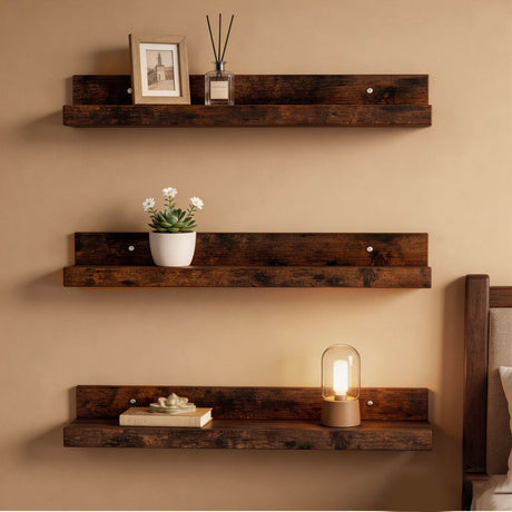 Levede Floating Shelves 3 Pack Wall Mounted Wood Storage Display Rack Room Decor-2050056792897097734