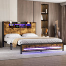 Levede King Bed Frame Storage Headboard Industrial-2050056748856905734