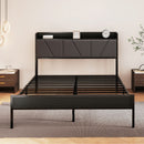 Levede Queen Bed Frame Steel Base with Headboard Grey-2006732773129326598