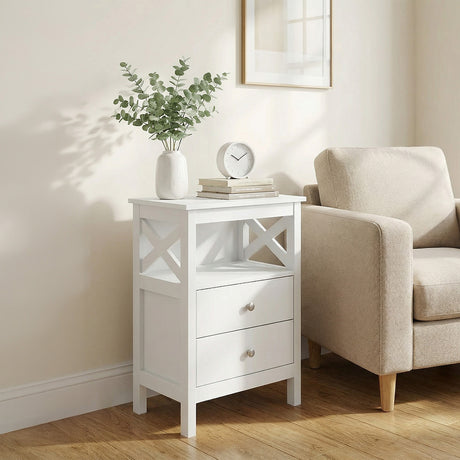 Levede Bedside Table Nightstand Side End Table 2 Drawers Storage Bedroom Cabinet-2050056781207572487