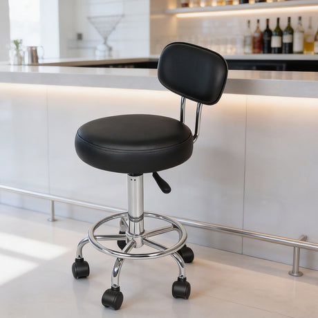 Levede Swivel Office Chair Low Back Round Rolling Stools Height Adjustable-2050056760663871495