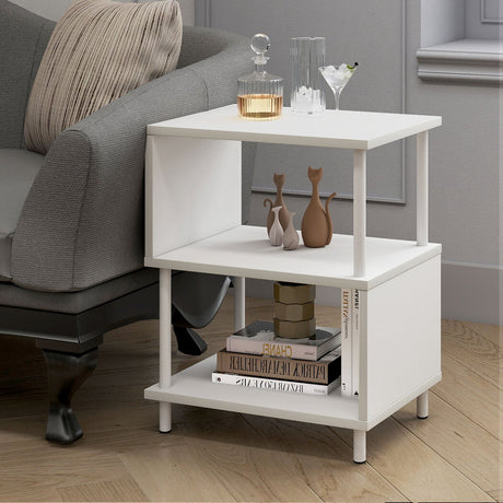 Levede Modern Side Table 3‑Tier Storage Bedside Table-2050056752447229959