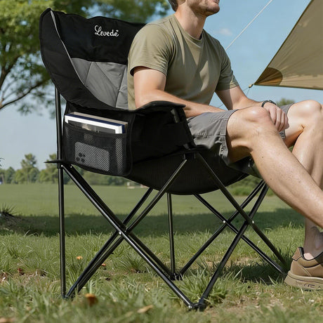 Levede Folding Camping Chair Extra Large Outdoor Portable Fishing Travel Seat-2050056782147096583