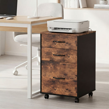 Levede 3-Drawer File Cabinet Mobile Filing Storage Cabinet Organiser Home Office-2050056775276826631