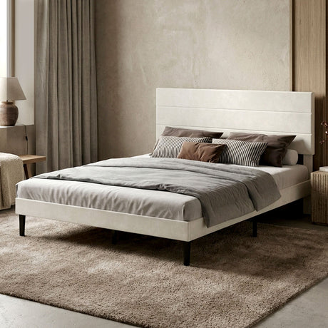 Levede Queen Bed Frame Upholstered Adjustable Headboard Platform Mattress Base-2050056771749416967